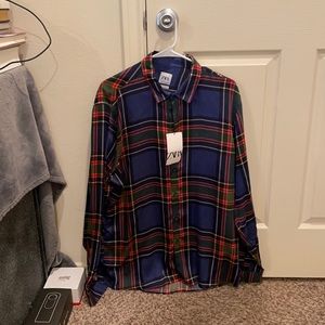 Zara Blue Men’s Button Up LS. Size XL.